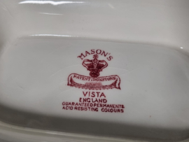 Engels Mason's Vista rood robuuste Soepterrine met onderschotel