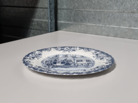Engels blauw Meakin Coaching Scenes ontbijtbord 20 cm