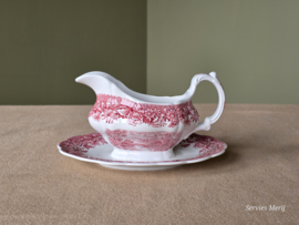 Engels rood Ridgway Woburn sauskom op vaste onderschotel