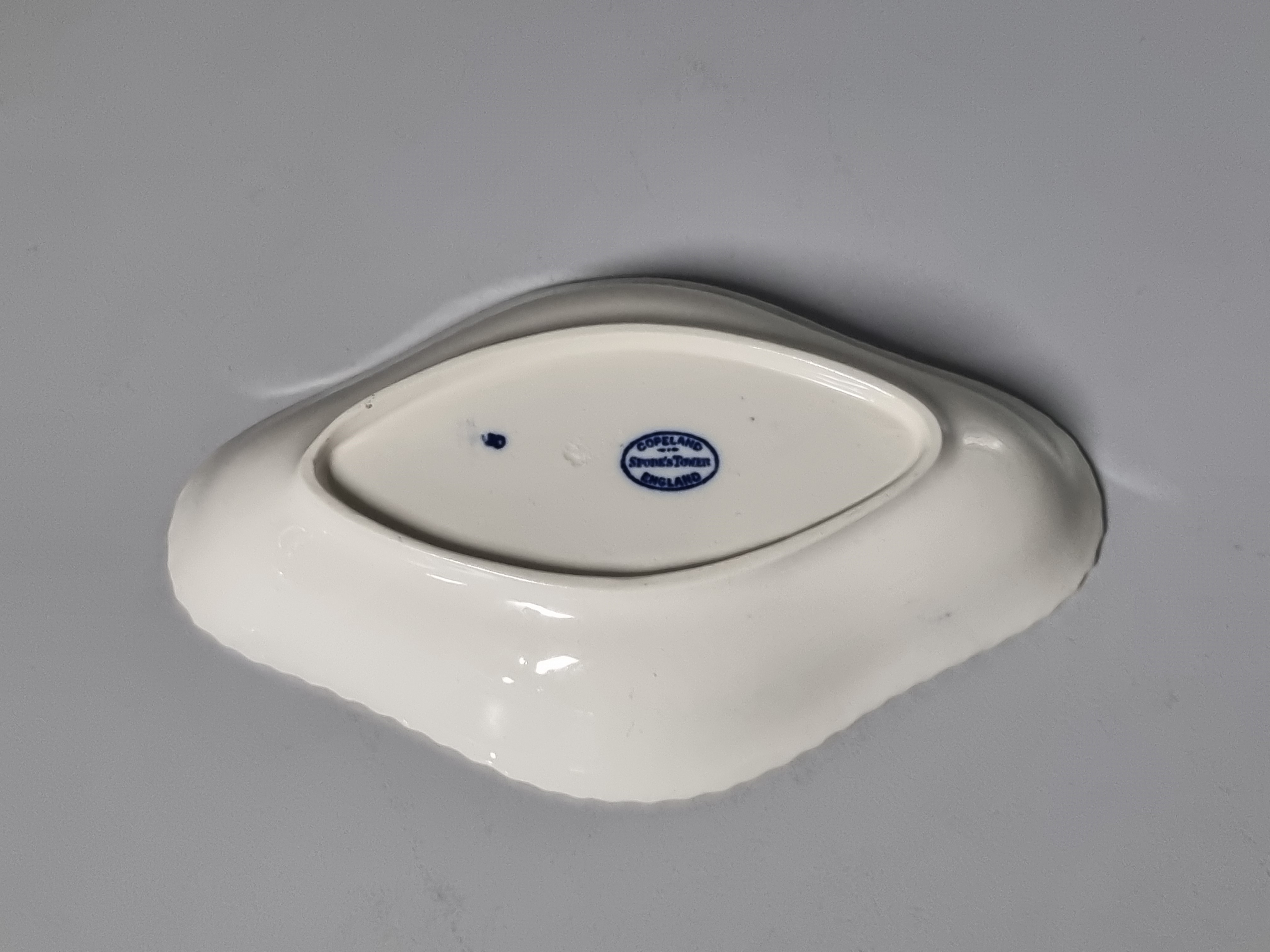Engels Copeland Spode's Tower blauw ruitvormig schaaltje 23,5 cm