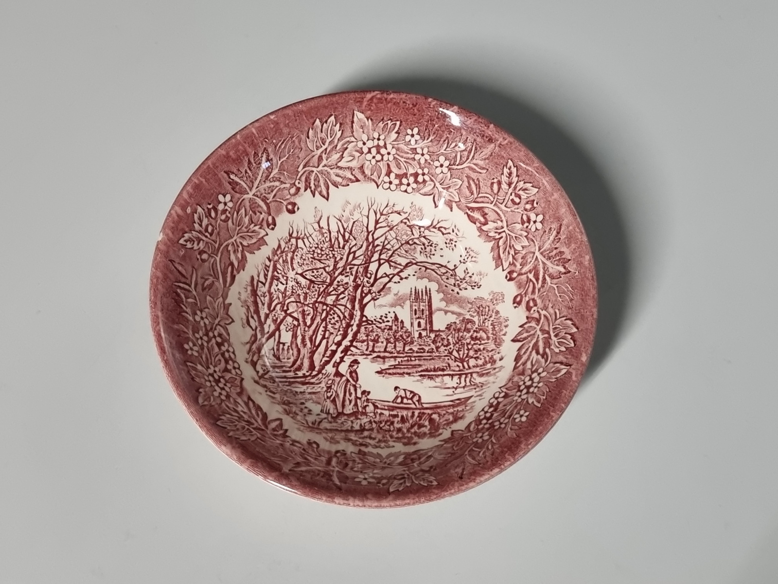Engels rood EIT England rond schaaltje, ontbijtschaaltje 16 cm (kasteel)