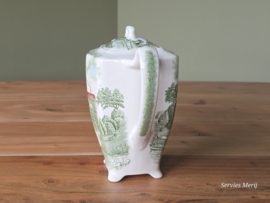 Engels groen Johnson Bros Country Scene Koffiepot 16 cm