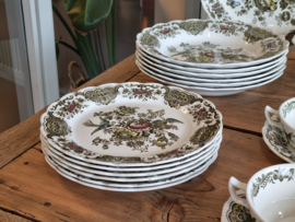 Engels Ridgway Windsor groen gekleurd compleet Servies 6 persoons