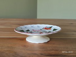 Engels Mason's Christmas Village 1983 Kerstservies lage tazza op voet 15,5 cm