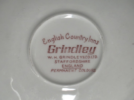 Engels rood Grindley Country Inns kop en schotel (decor binnenin)