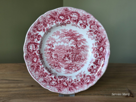 Engels rood Meakin Romance diep bord 23 cm