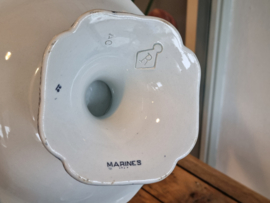 Petrus Regout Marines donkerblauw tazza op hoge voet 23,5 cm (hoekig model, ster)
