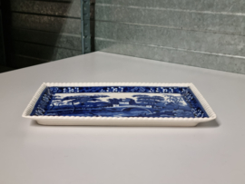 Engels Copeland Spode's Tower blauw rechthoekige schaal