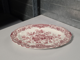 Engels rood Crown Ducal Bristol ovale schaal 26,5 cm