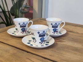 Vintage Figgjo Flint Norway decor Menu set 3x Kop en schotel