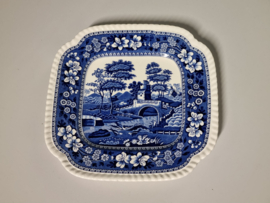 Engels Copeland Spode's Tower blauw Ontbijtbordje  21,3 cm (vierkant)