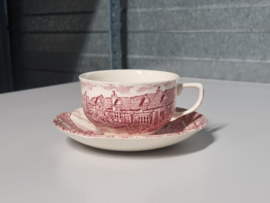 Engels rood Johnson Bros Olde English Countryside kop en schotel