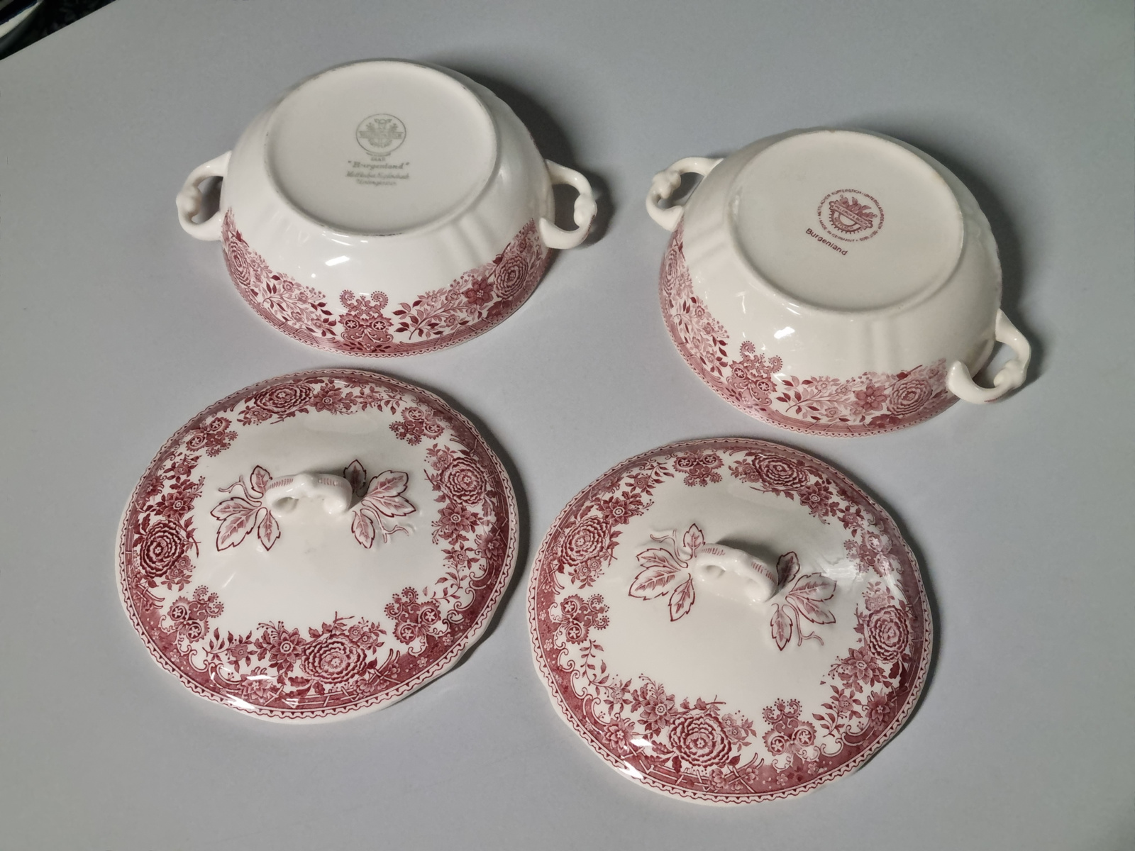 Villeroy en Boch Burgenland rood set 2x kleine Dekschaal Terrine