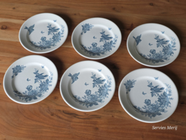Nimy Belgium Vogels set 6x plat dinerbord 22,5 cm