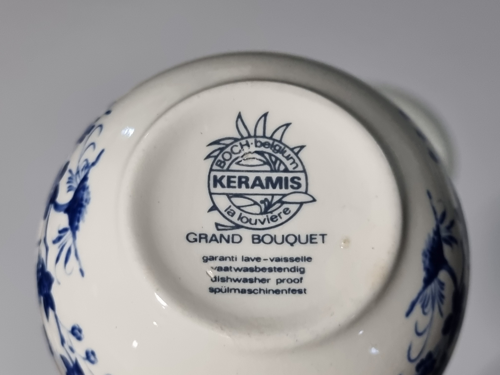 Boch Belgium Grand Bouquet Thee Kop en Schotel 9,5 cm