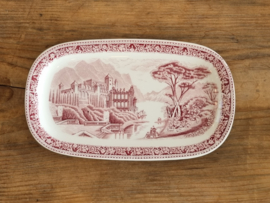Regout Castillo Old England rood schaal 25 cm (rechthoekig)