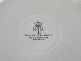 Boch Belgium MRL wit/blauw Serveerschaal rond 29 cm op Onderbord