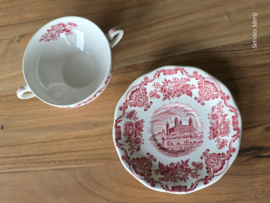 Engels rood Enoch Wedgwood Royal Homes Of Britain soepkom met schotel