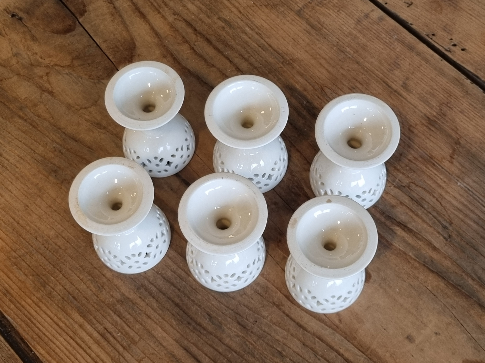 Authentic Leeds Pottery set 6x Eierdopje
