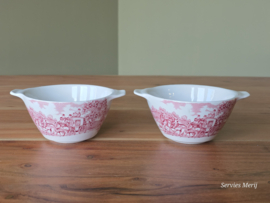 Engels rood Myott Royal Mail Postkoets set 2x schaaltje met greep