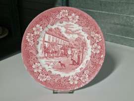 Engels rood Coaching Taverns Royal Tudorware Staffordshire Dinerbord 25 cm