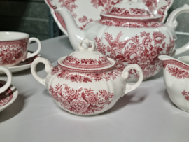 Verkocht = Villeroy en Boch Fasan rood Villeroy en Boch theeservies 6 personen