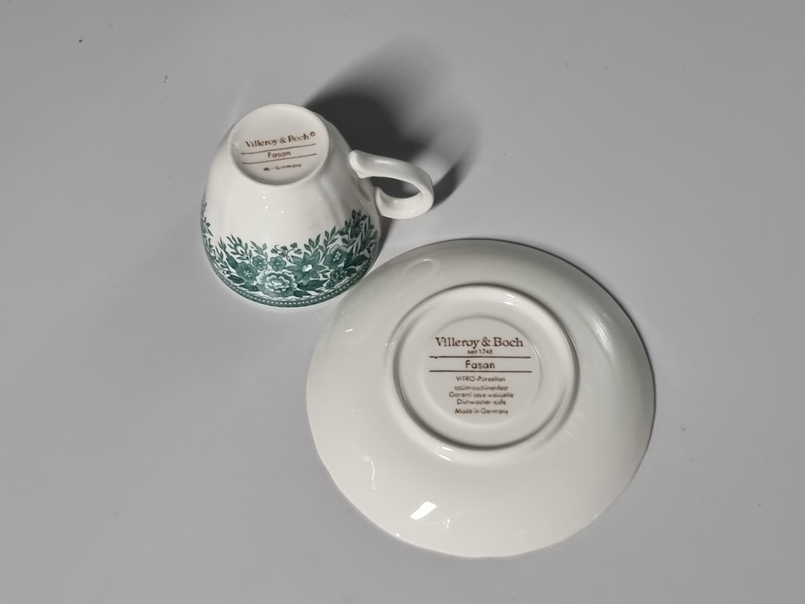 Villeroy en Boch Fasan groen koffie kop en schotel