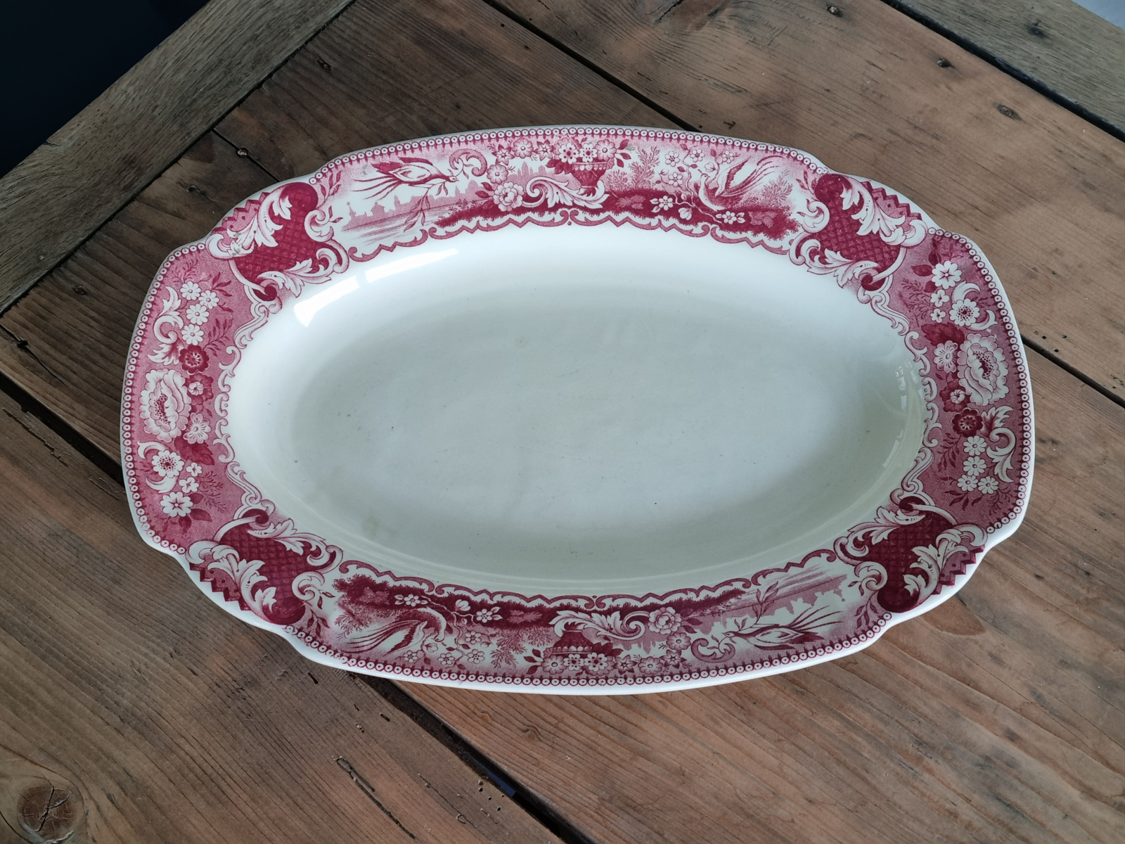 Victoria Rood Societe Ceramique ovale schaal 40 cm (creme)
