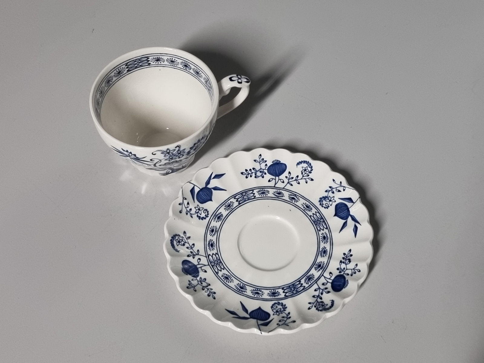 Engels blauw Meakin Blue Nordic Kop en schotel