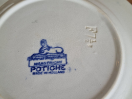 Potiche blauw Petrus Regout ontbijtbord 20 cm