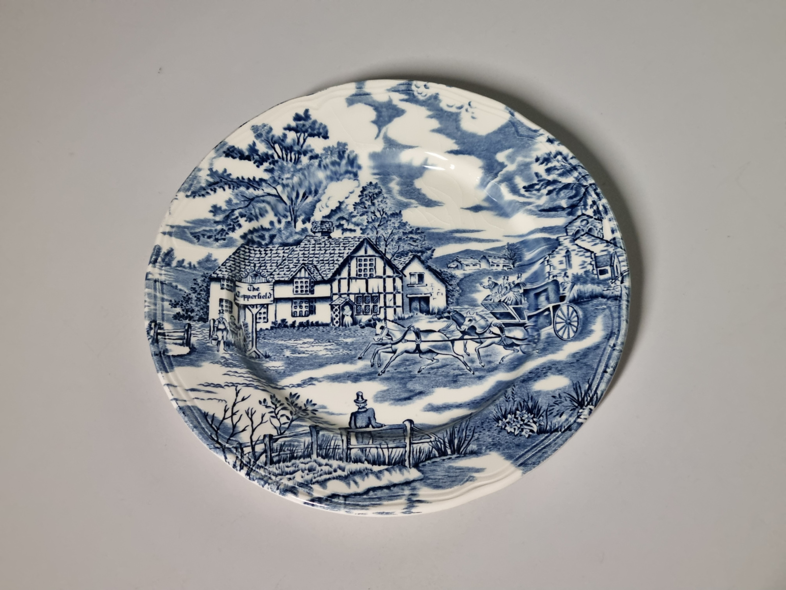 Engels blauw English Style plat dinerbord 24 cm