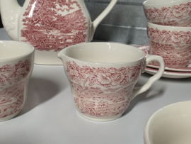 Engels rood English Ironstone Tableware EIT koffieservies theeservies 10 personen (wagen)