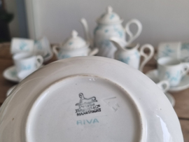 Petrus Regout decor Riva petrol Koffieservies 9-pers.