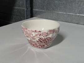 Engels rood Jachtservies Myott's Country Life suikerschaaltje (witte binnenkant)