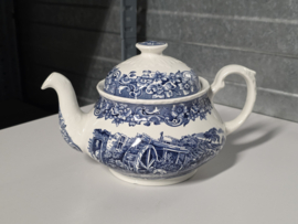 Engels blauw 17th Century England Royal Tudor Ware Staffordshire theepot