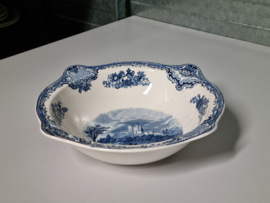 Engels blauw Johnson Bros Old Britain Castles Hoge Schaal 26 cm
