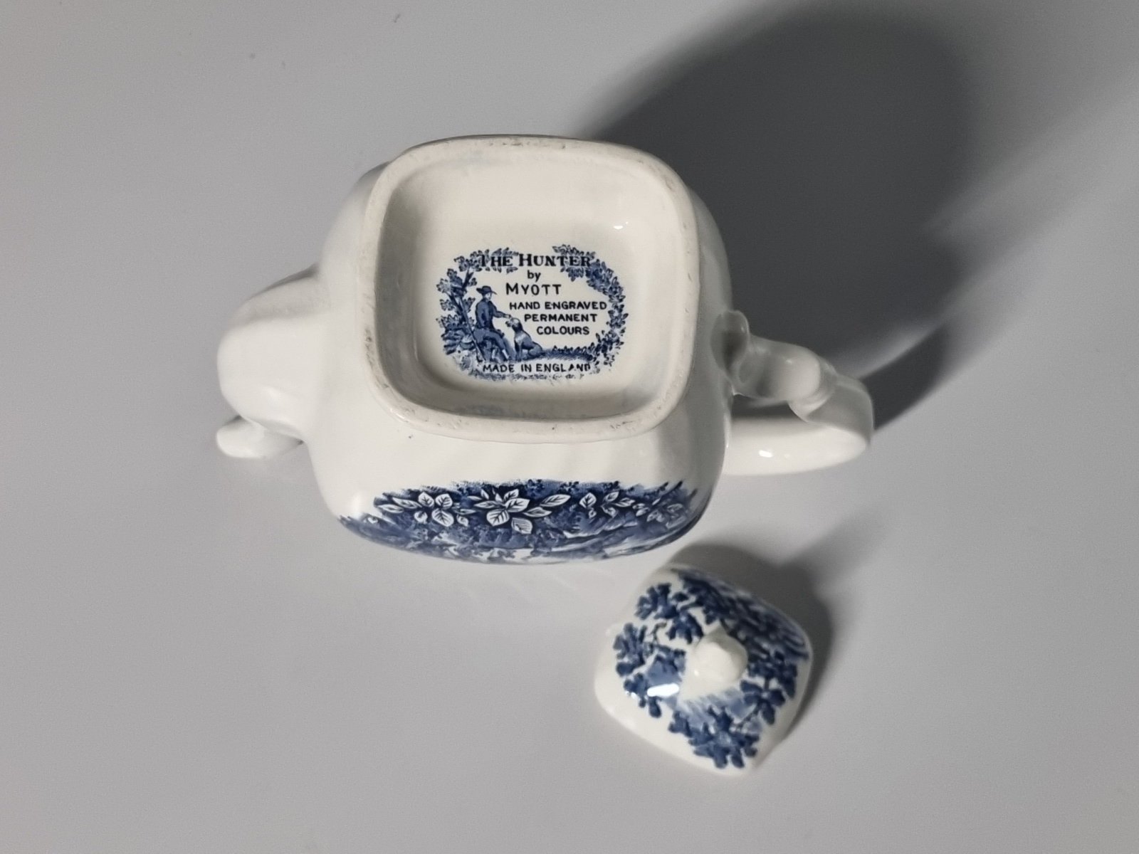 Engels blauw Jachtservies Myott The Hunter Koffiepot