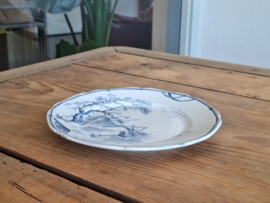 Petrus Regout Marines donkerblauw ontbijtbord 19,5 cm (hoekig model, ster)