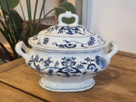 Blue Danube aardewerk Soepterrine met uitsparing voor lepel in deksel