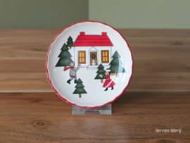 Engels Mason's Christmas Village 1983 Kerstservies bordje 9,5 cm (huis cadeaus)
