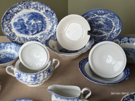 Engels blauw Mix & Match compleet dinerservies 6 personen 29 delen
