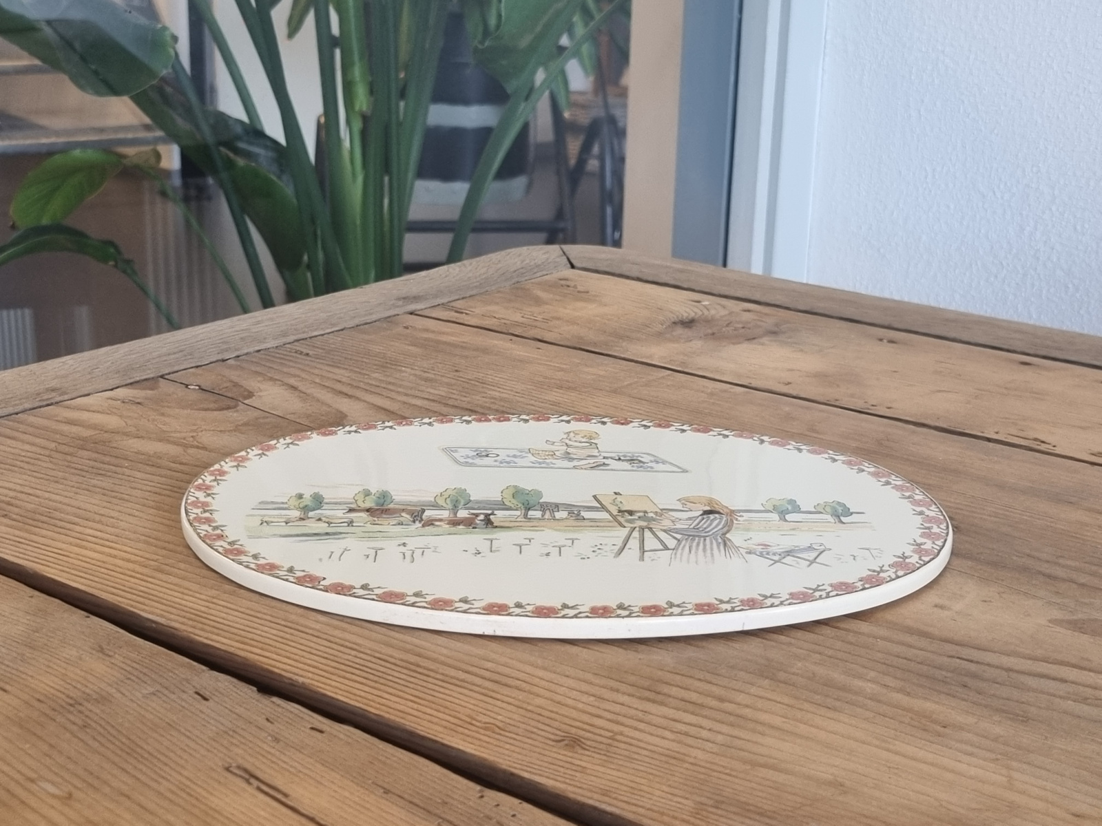 Frans Sarreguemines Enfants ovale Onderzetter (ovaal) 25 cm