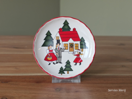 Engels Mason's Christmas Village 1983 Kerstservies bordje 9,5 cm (huis man vrouw)