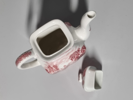 Engels rood decor River Scene Koffiepot 18 cm