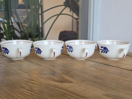 Boerenbont Boch set 4x thee kop en schotel (klein model, rond oortje)