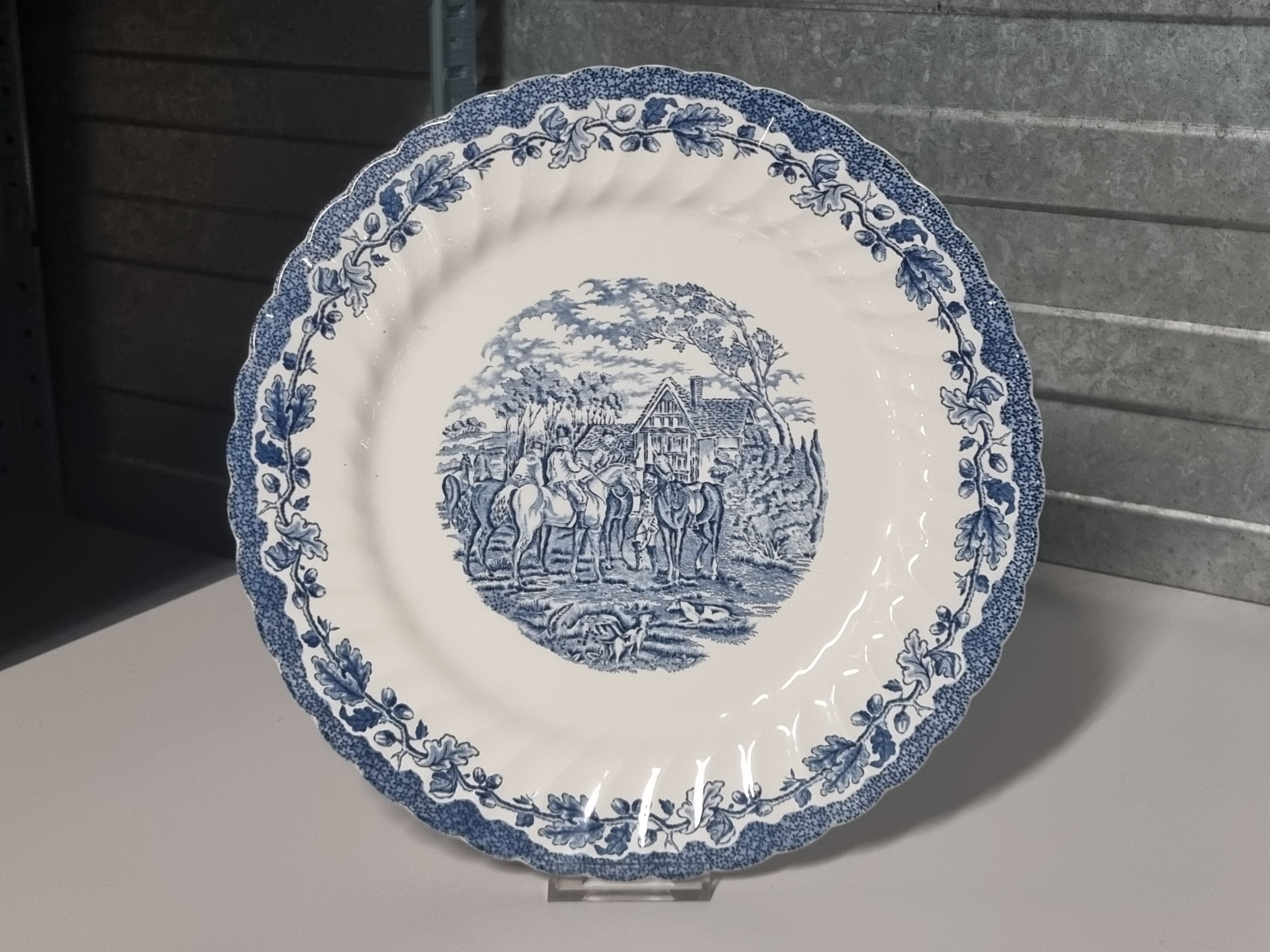 Engels blauw Myott's Country Pannenkoekenbord Taartschaal 31 cm
