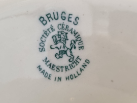 Société Céramique Bruges blauw Tazza op voet 22 cm