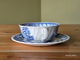 Engels blauw Barrats Old Castle Elizabethan Soepkom met schotel