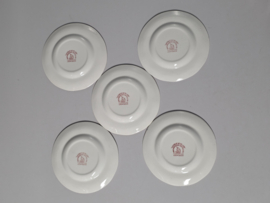 Engels rood Enoch Wedgwood Lochs of Scotland set 5x gebaksbordje 15 cm