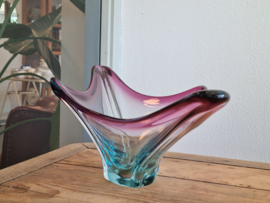 Max Verboeket Maastricht Glazen Bowl Schaal roze met blauw